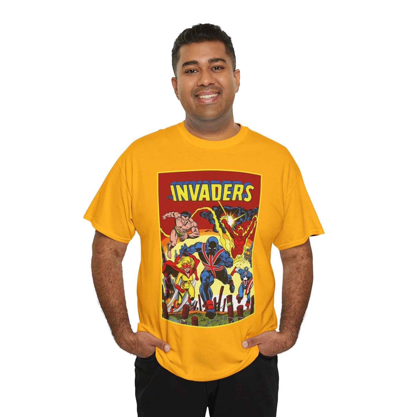 Invaders T-Shirt - Captain America, Human Torch, Namor, Spitfire - World War II Soldiers - Golden Age Heroes - Marvel Comics