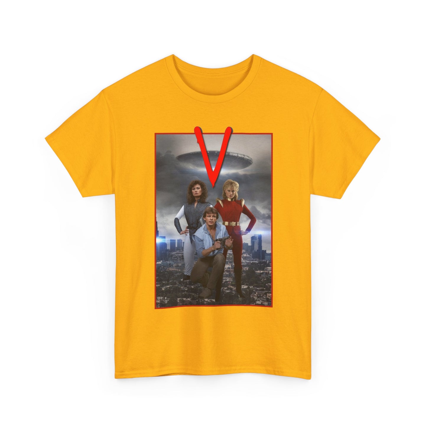 V T-Shirt - Visitors 1983 NBC Sci-Fi Aliens Series - Mike Donovan, Diana, Lydia