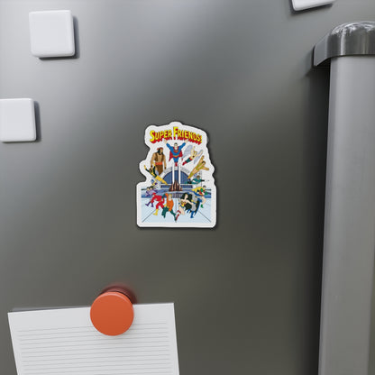 Super Friends Die-Cut Magnet - Beloved 1970s Saturday Morning Cartoon - Superman, Wonder Woman, Flash, Samurai, Green Lantern, Wonder Twins, Black Vulcan, Apache Chief - DC Comics - 3", 4", 5", 6"