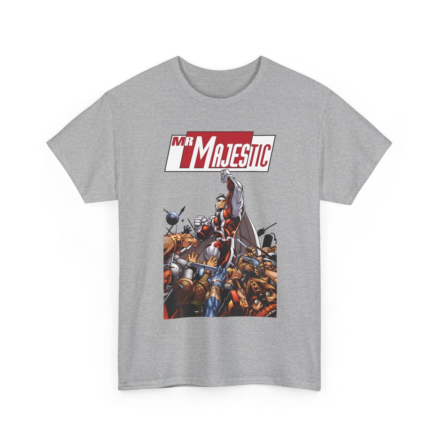 Mr. Majestic T-Shirt - Ed McGuiness Art - Flying Above His Attackers - DC/Wildstorm Comics