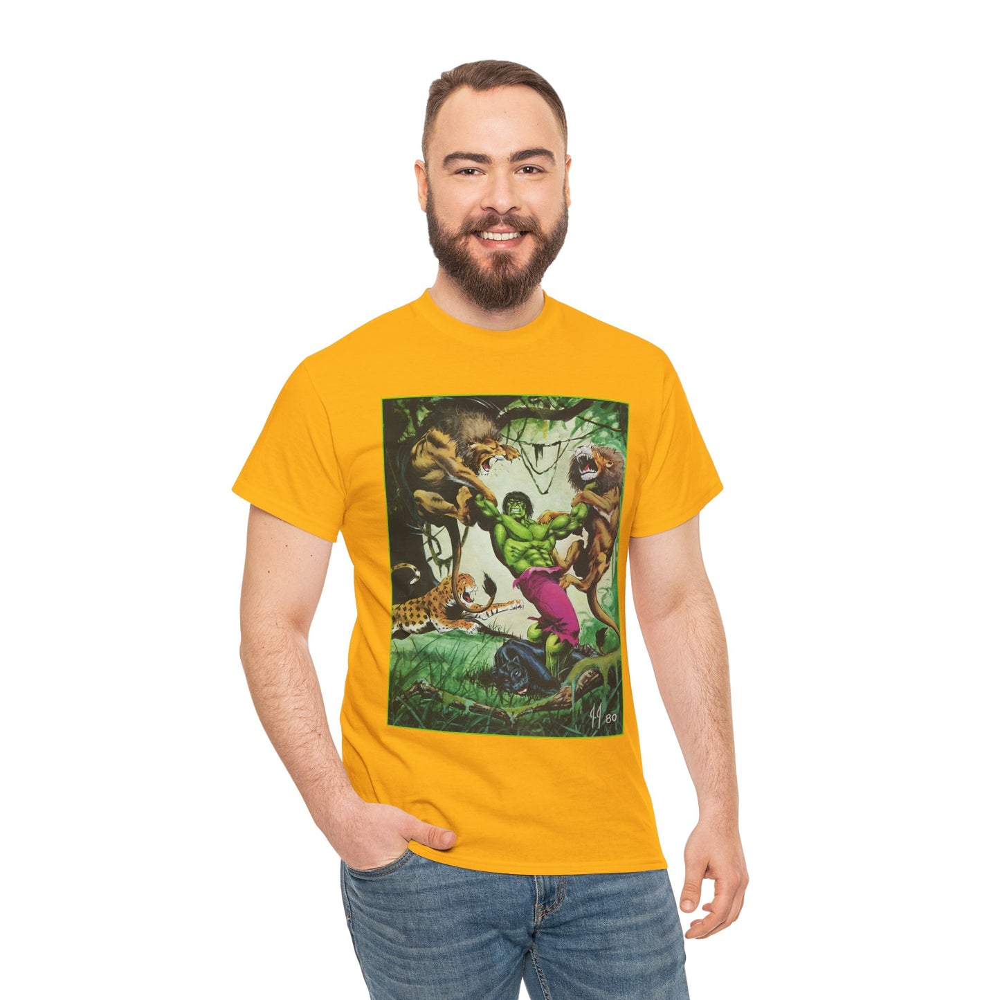 Incredible Hulk T-Shirt - Joe Jusko Art - Hulk Fighting Lions and Tigers (But No Bears, Oh My!) - Marvel Comics