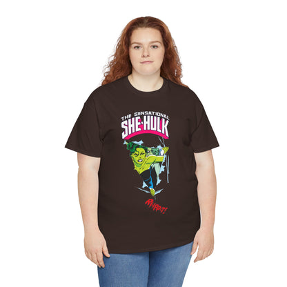 Sensational She-Hulk T-Shirt - John Byrne Art - Marvel Comics - Jennifer Walters - Ripping Through the Shirt - Fourth Wall