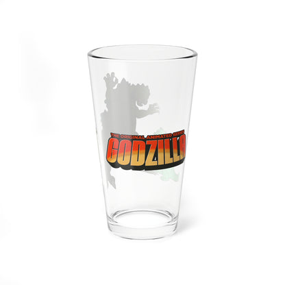 Godzilla & Godzooky Pint Glass, 16oz - Popular 1970s Hanna-Barbera Cartoon - Toho - King of the Monsters