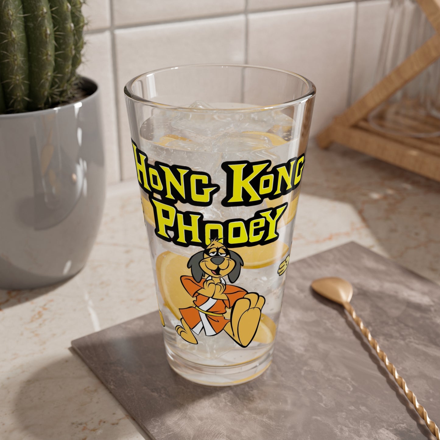 Hong Kong Phooey Pint Glass, 16oz -  Penrod "Penry" Pooch - Mild-Mannered Janitor - Hanna-Barbera Saturday Morning Cartoon