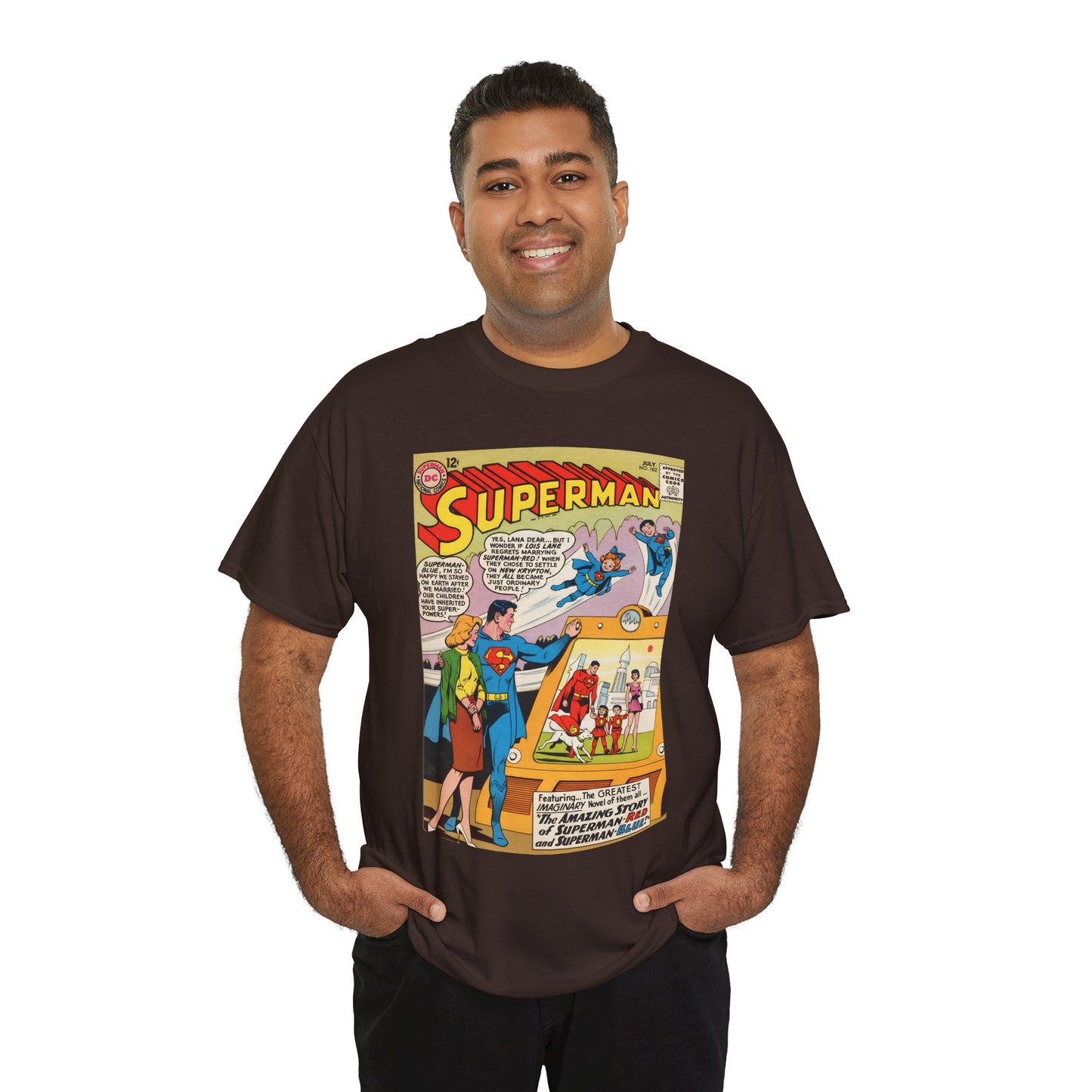 Superman #162 T-Shirt - Superman Blue & Red - Classic Silver Age Imaginary Story - DC Comics