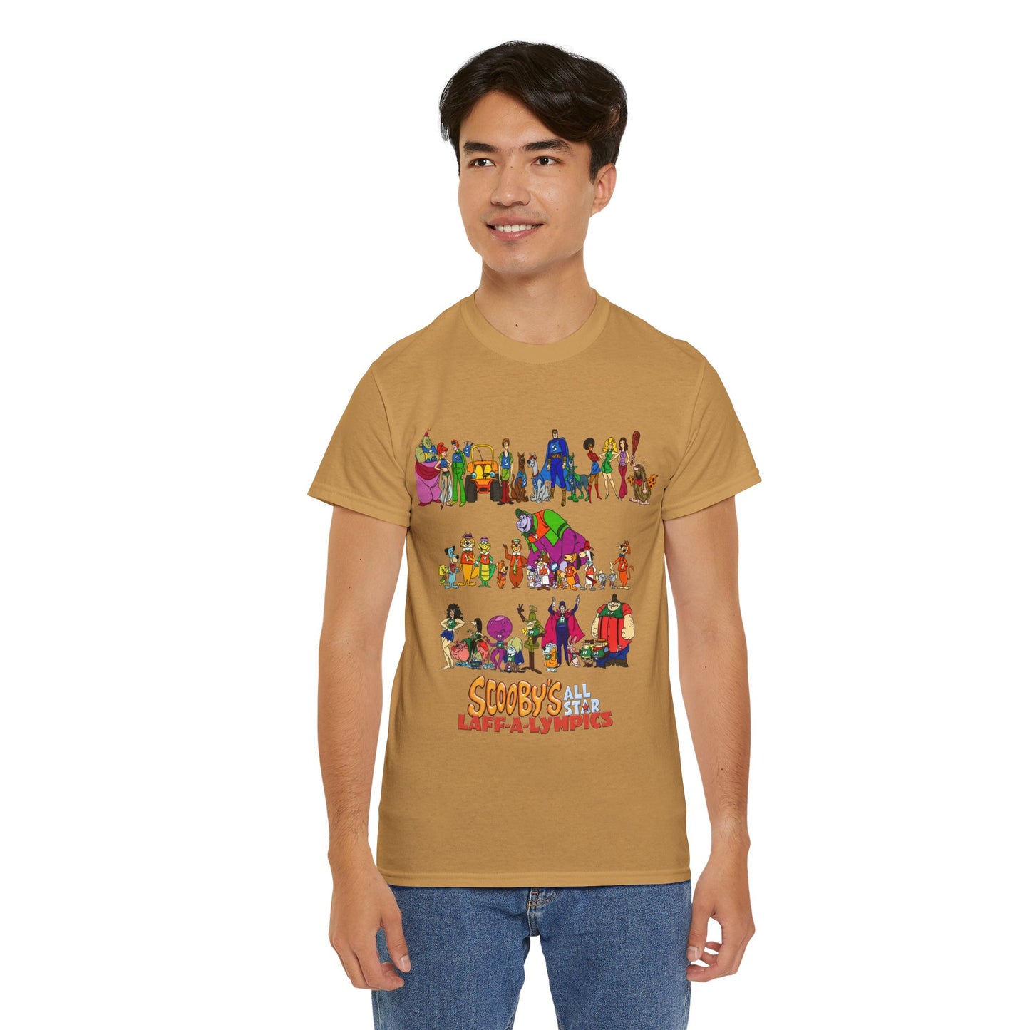 Scooby's All-Star Laff-A-Lympics T-Shirt - Hanna-Barbera Cartoon - Speed Buggy, Yogi Bear, Grape Ape, Scooby Dum, Shaggy, Wally Gator