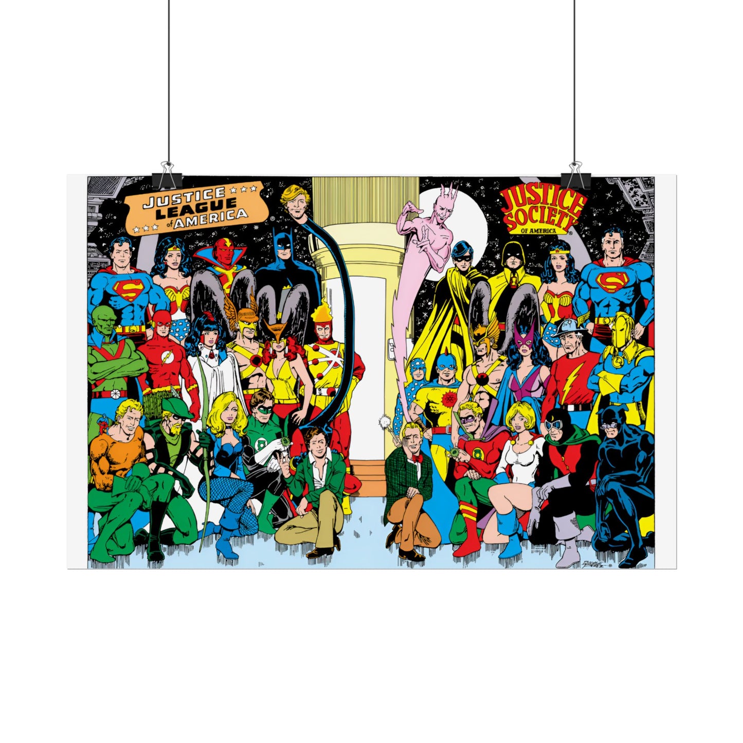 Justice League of America/Justice Society of America Rolled Poster - George Perez - DC Comics - Multiple Sizes Up to 24"x36"