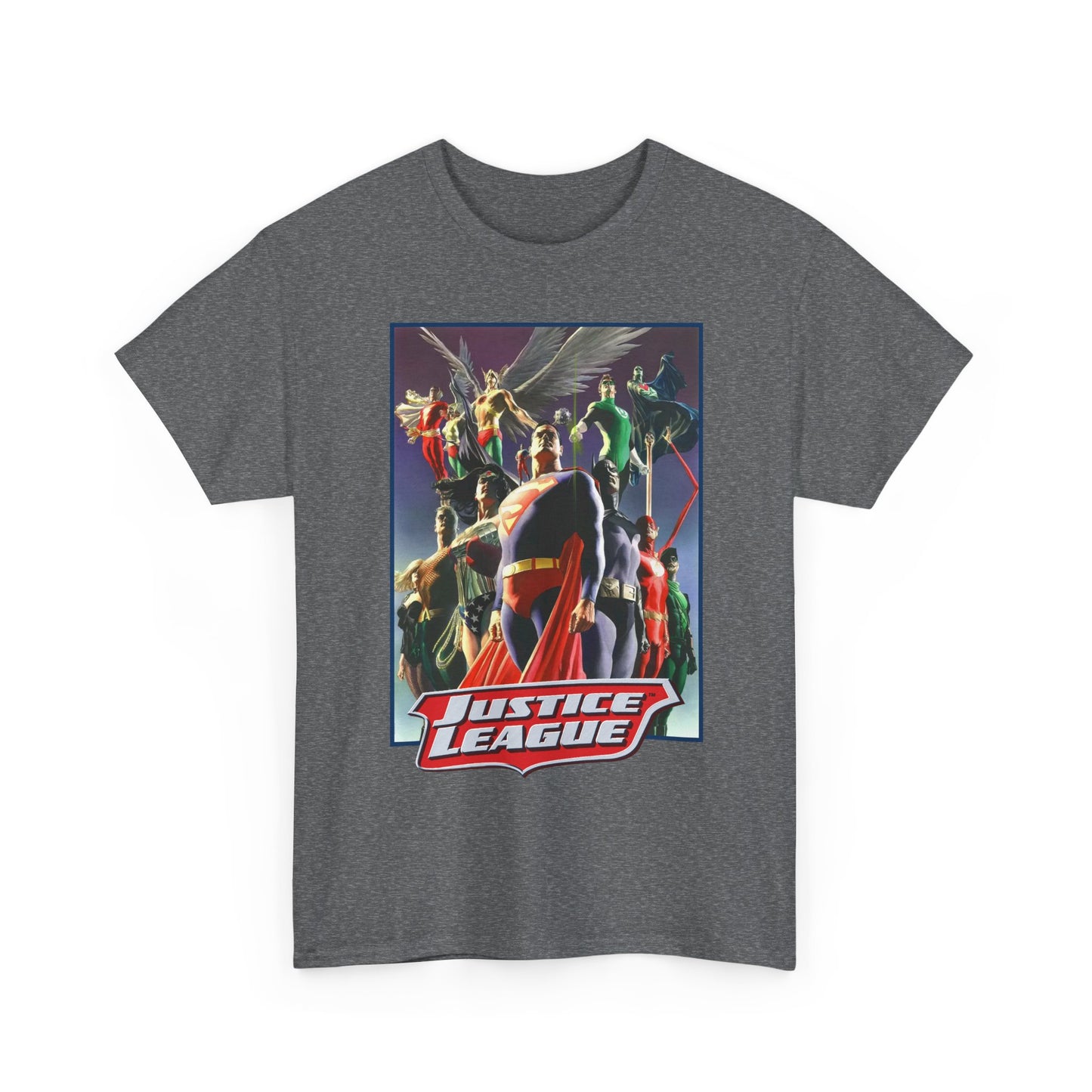 Justice League T-Shirt - Alex Ross Art - Superman, Wonder Woman, Black Canary, Hawkman, Flash, Aquaman, Atom - DC Comics