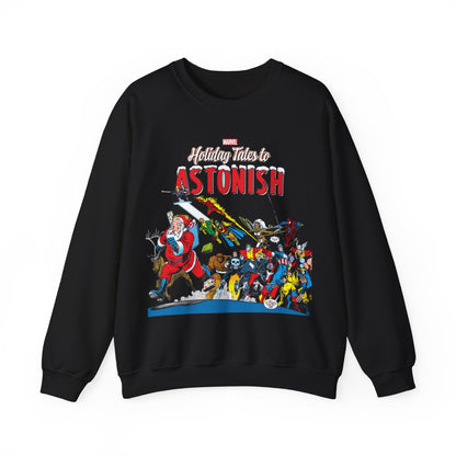 Marvel Comics Christmas Crewneck Sweatshirt - Spider-Man, Punisher, Ghost Rider, X-Men, Fantastic Four