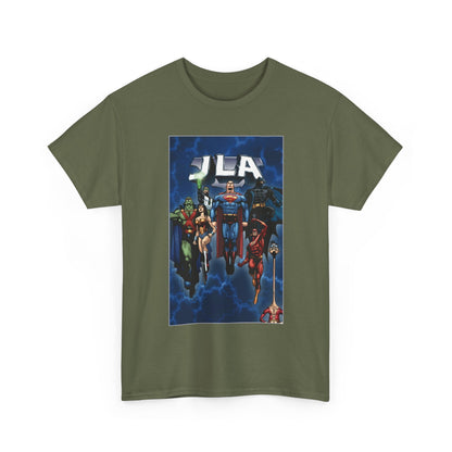 JLA T-Shirt - Doug Mahnke Art - Superman, Batman, Wonder Woman, Aquaman, Green Lantern, Flash, Martian Manhunter - DC Comics