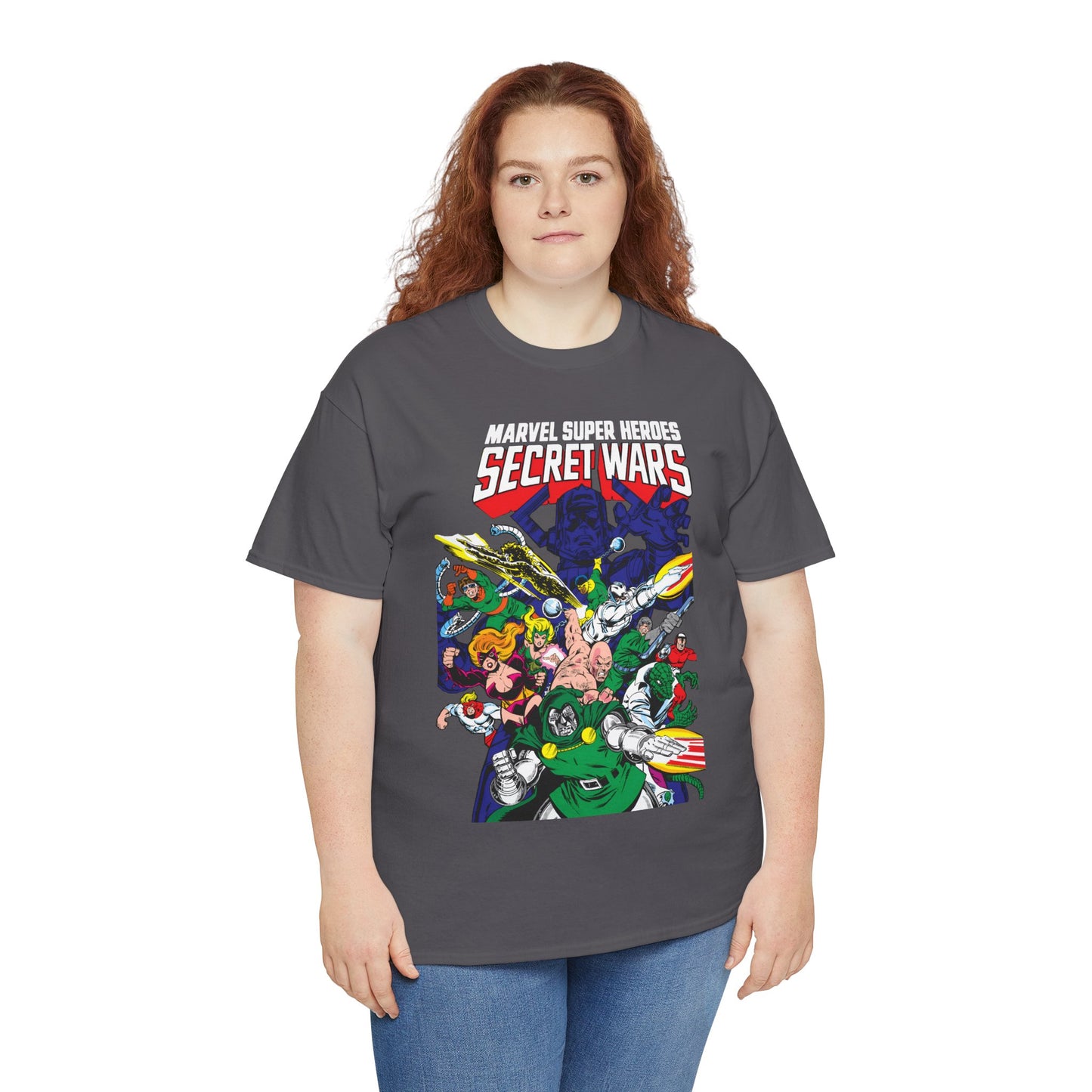 Marvel Super-Heroes Secret Wars T-Shirt - The Bad Guys - Dr Doom, Galactus, Doctor Octopus, Titania, Absorbing Man, Enchantress - Marvel Comics Series