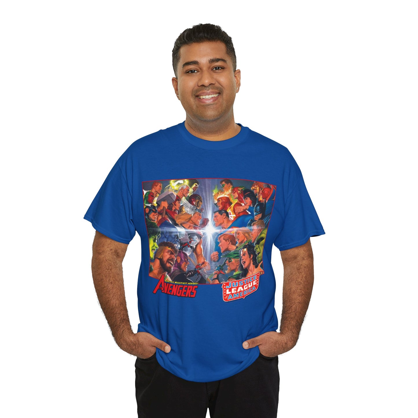 Avengers/Justice League of America T-Shirt - Alex Ross Art, George Perez Homage - DC Comics, Marvel Comics