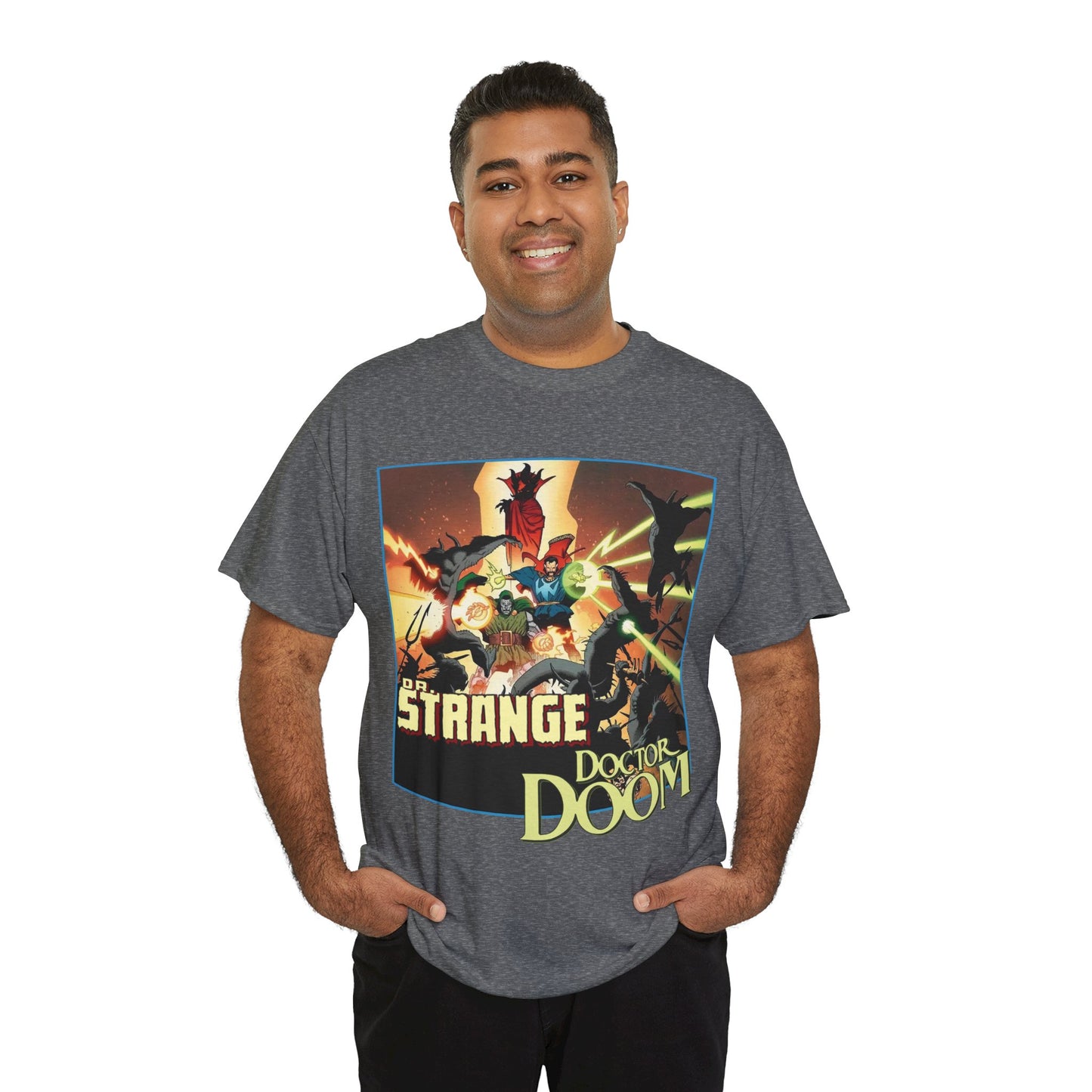 Dr Strange & Doctor Doom T-Shirt - Mike Mignola Art - Triumph & Torment - 1980s Graphic Novel Fighting Mephisto - Marvel Comics