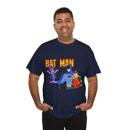 Batman, Robin & Bat-Mite T-Shirt - The New Adventures of Batman - 1970s Filmation DC Cartoon Series - Animated Dark Knight Detective