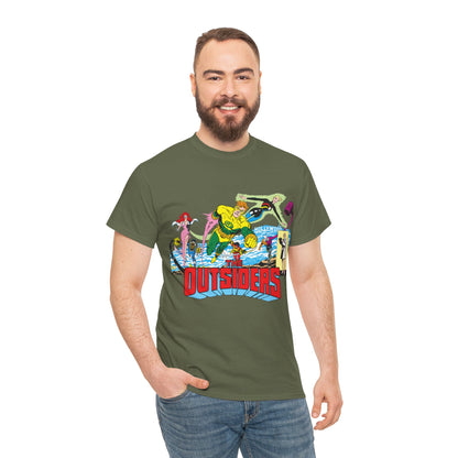 Outsiders T-Shirt - Amazing Jim Aparo Art - Black Lightning, Geo-Force, Katana, Metamorpho, Looker, Halo - DC Comics