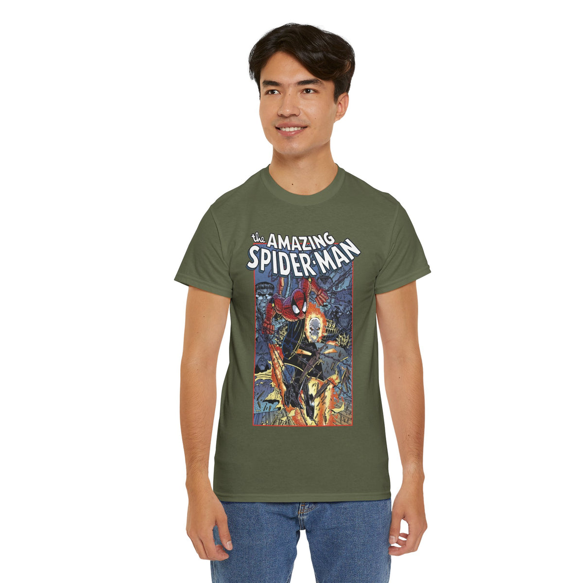 Amazing Spider-Man & Ghost Rider T-Shirt - Erik Larsen Art - Sinister Six - Marvel Comics