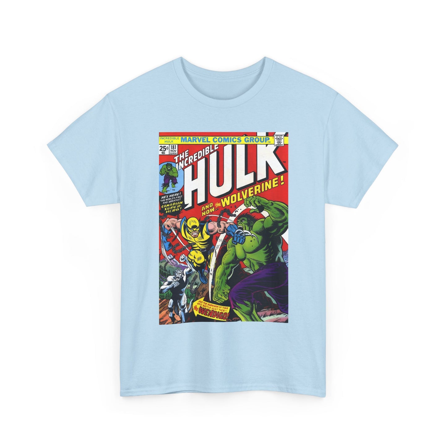 Incredible Hulk #181 T-Shirt - First Appearance of Wolverine - Vs The Wendigo - Marvel Comics