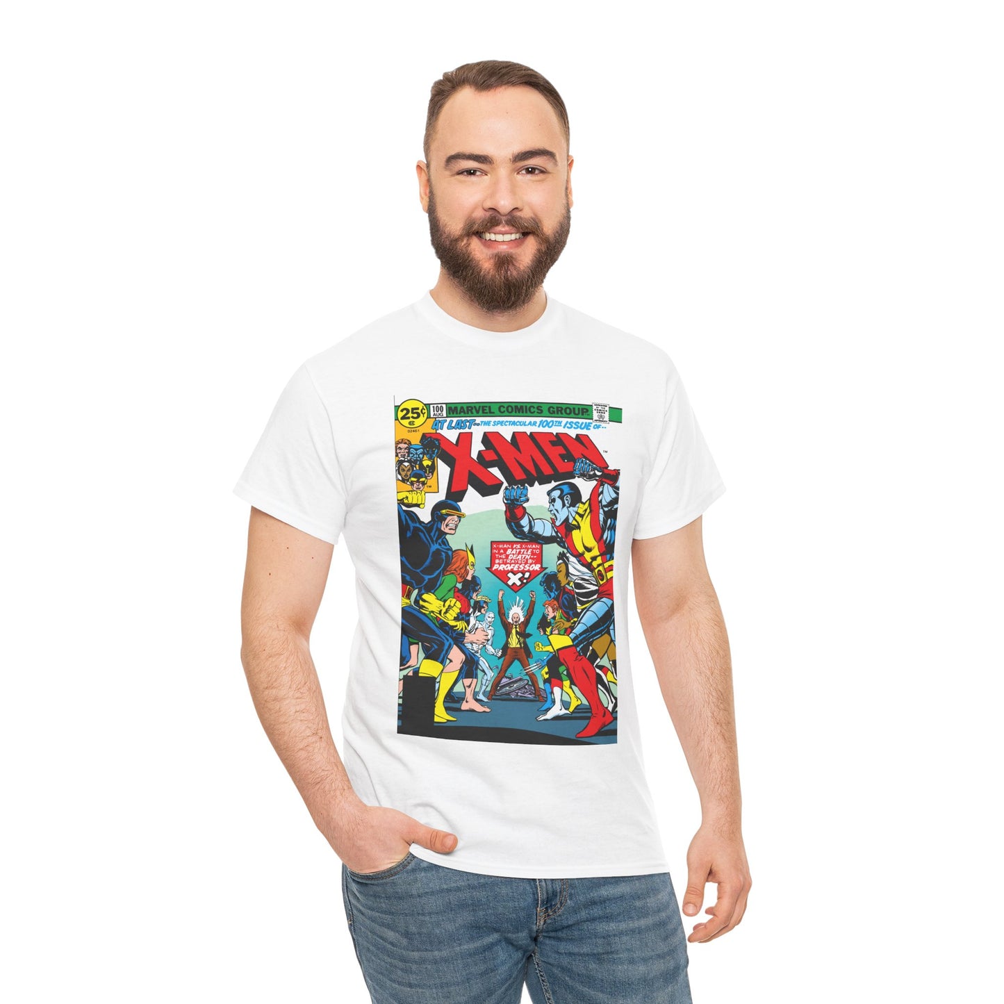 X-Men #100 T-Shirt - Dave Cockrum Art - Cyclops, Colossus, Wolverine, Storm, Jean Grey, Iceman - Marvel Comics