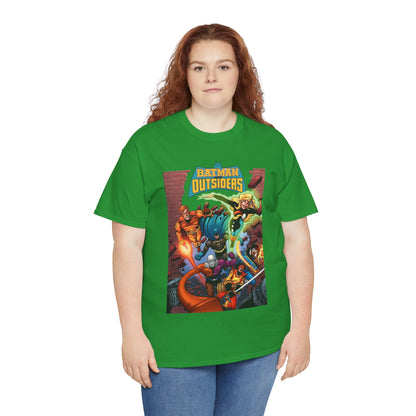 Batman & the Outsiders T-Shirt - Jim Aparo Art - Metamorpho, Katana, Halo, Black Lightning, Geo-Force - DC Comics