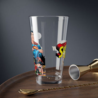 Superman & Bugs Bunny Pint Glass, 16oz - DC Comics & Looney Tunes Crossover - 1990s Mini Series Cover Art - What's Up, Doc?