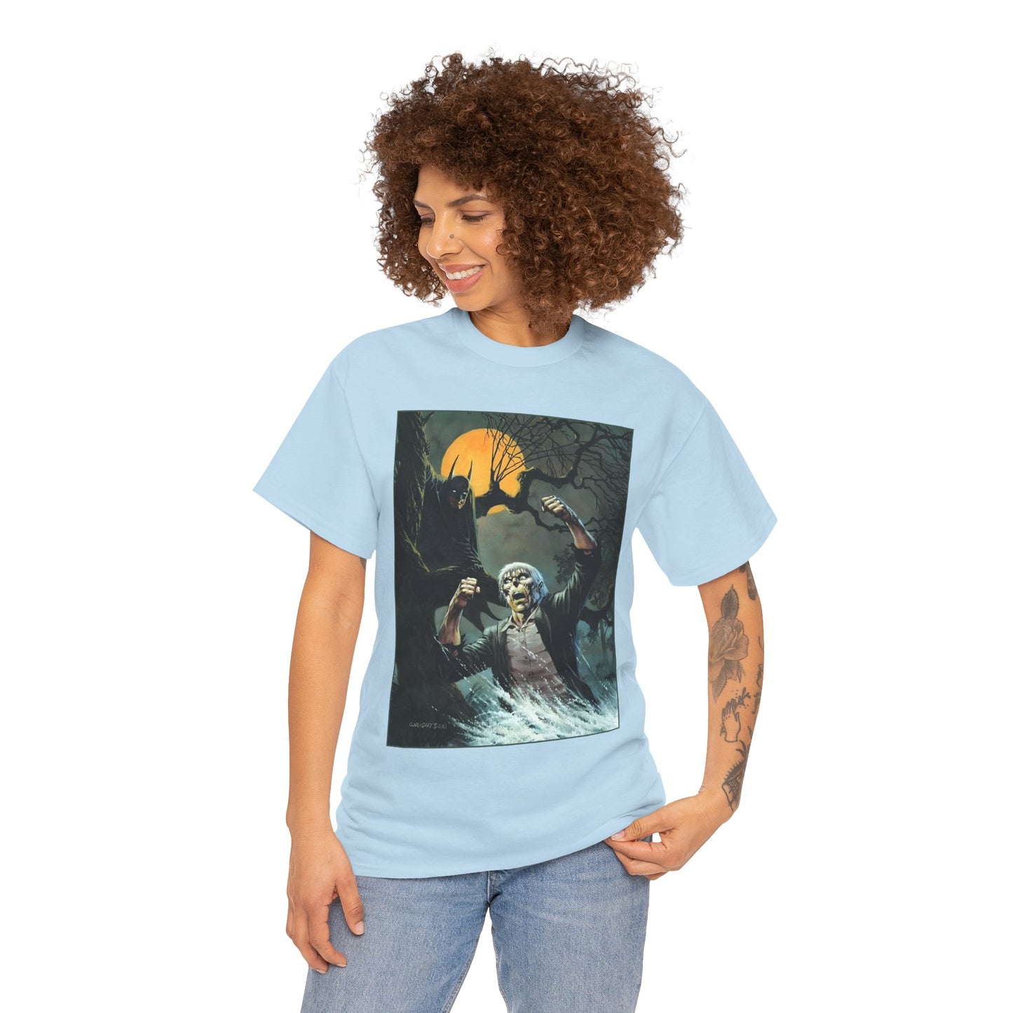 Solomon Grundy T-Shirt - Bernie Wrightson Art - Batman Watching From the Trees - DC Comics