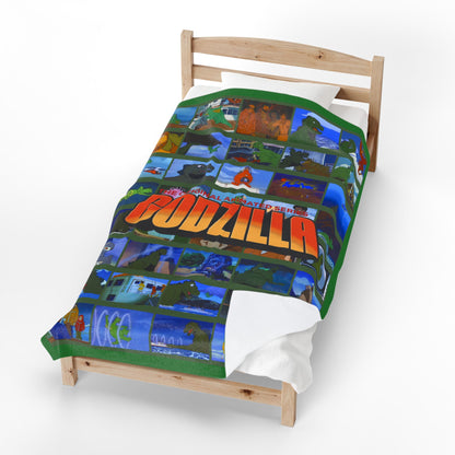 Godzilla the Animated Series Blanket - Hanna-Barbera 1970s Cartoon Art - With Godzooky - Soft & Comfy