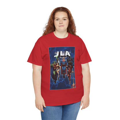 JLA T-Shirt - Doug Mahnke Art - Superman, Batman, Wonder Woman, Aquaman, Green Lantern, Flash, Martian Manhunter - DC Comics