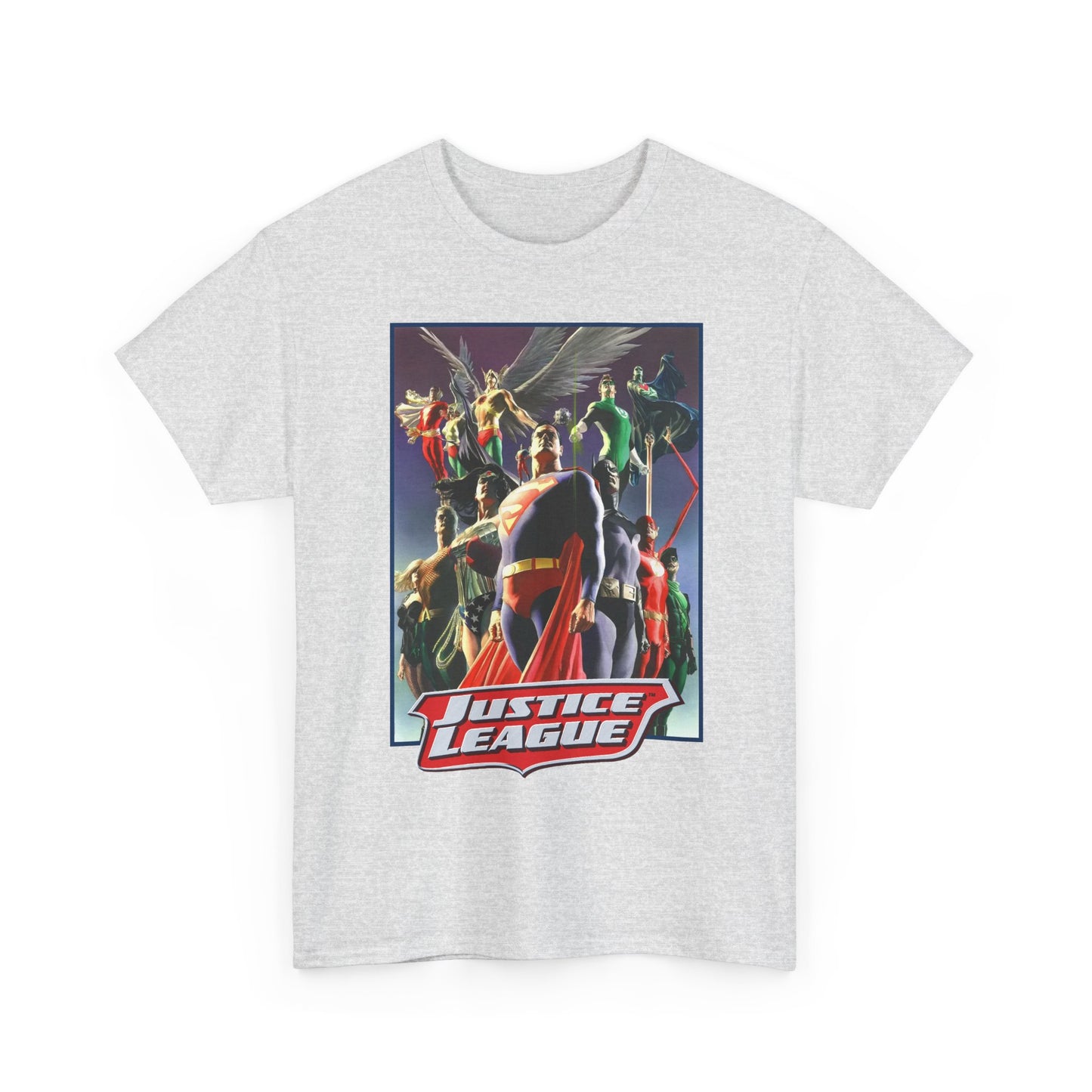 Justice League T-Shirt - Alex Ross Art - Superman, Wonder Woman, Black Canary, Hawkman, Flash, Aquaman, Atom - DC Comics