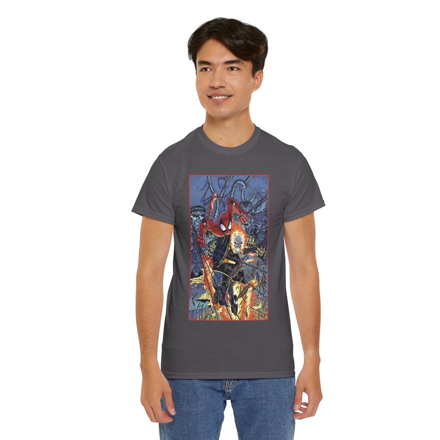 Amazing Spider-Man & Ghost Rider T-Shirt - Erik Larsen Art - Sinister Six - Marvel Comics