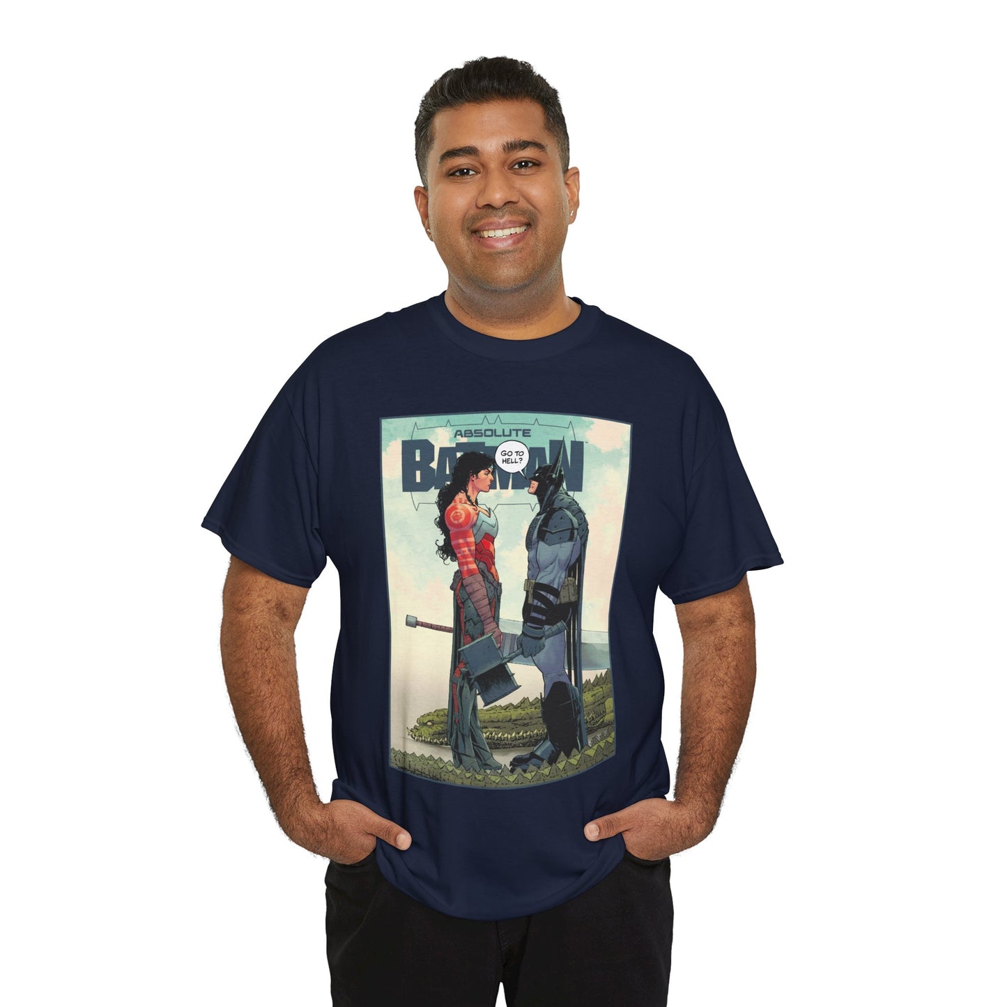 Absolute Batman & Absolute Wonder Woman T-Shirt - Nick Dragotta Art - Go to Hell? - DC Comics