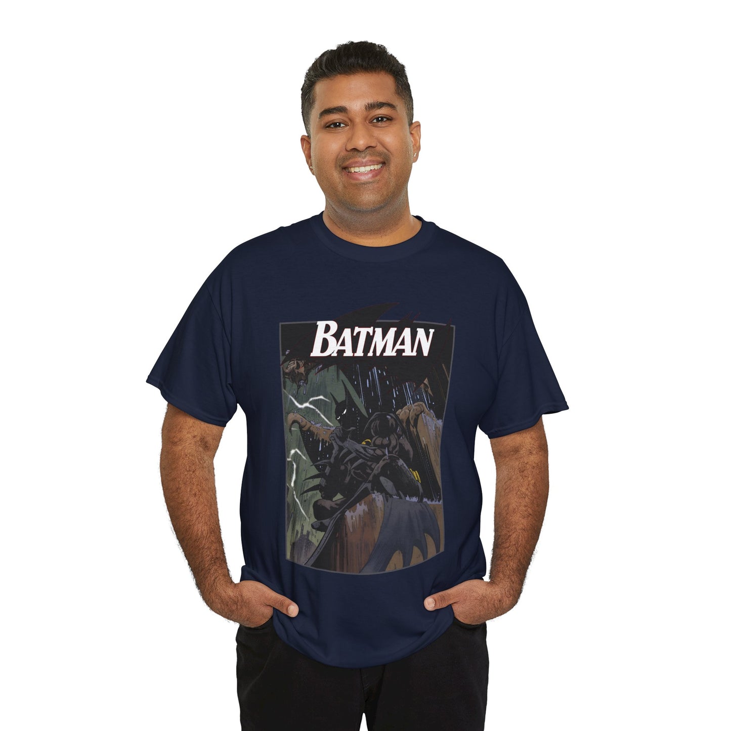 Batman T-Shirt - Norm Breyfogle Art - 1990s Dark Knight Detective - Gotham City - Perched on A Gargoyle - DC Comics
