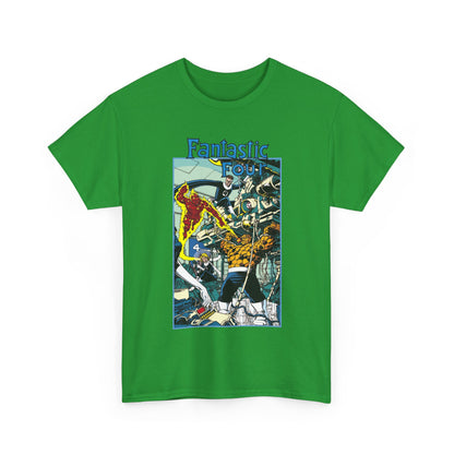 Fantastic Four T-Shirt - George Perez Art - Reed Richards, Invisible Woman, Human Torch, The Thing - Marvel Comics