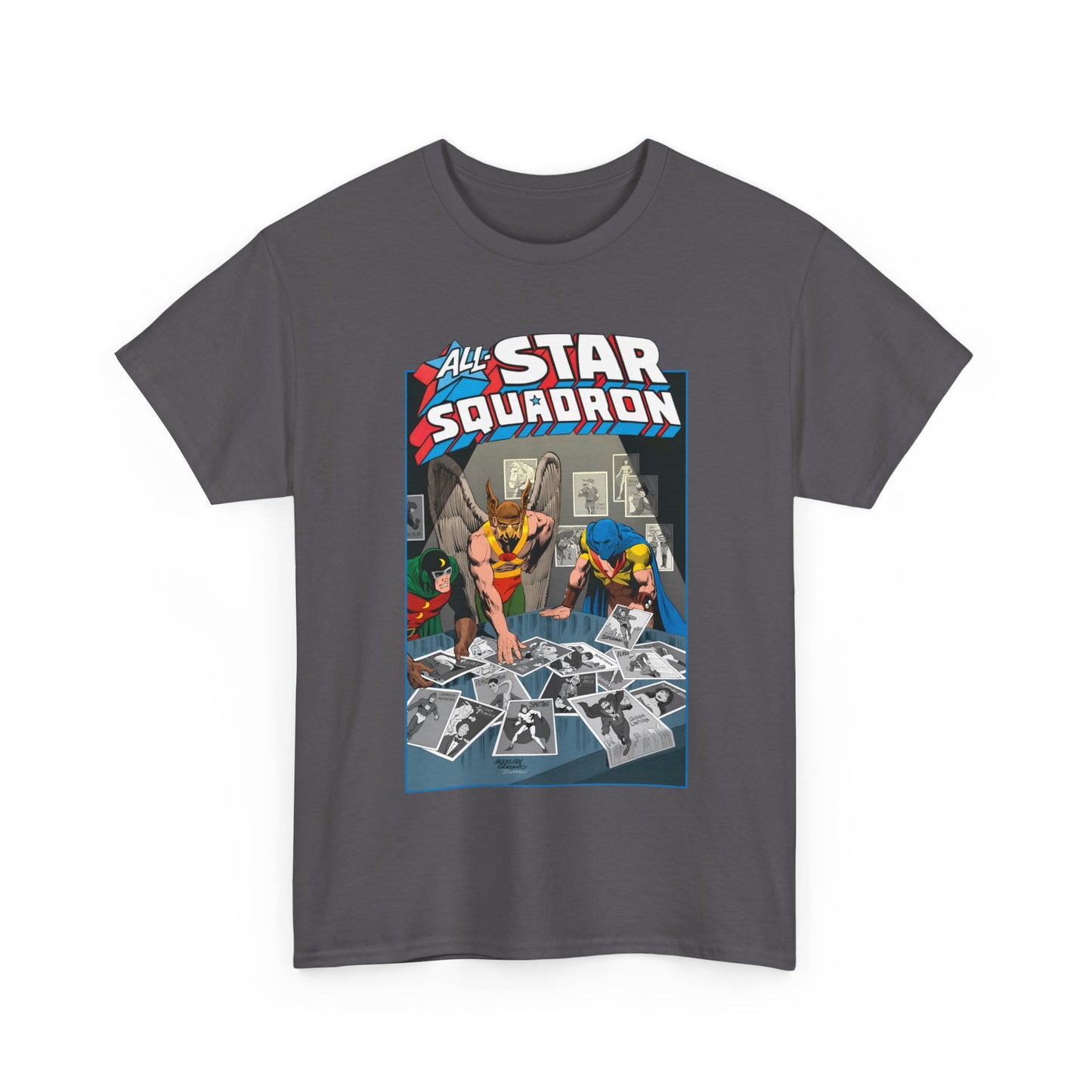 All-Star Squadron T-Shirt - Jerry Ordway Art - Hawkman, Doctor Mid-Nite, Atom - Justice Society JSA - #1 Cover - DC Comics
