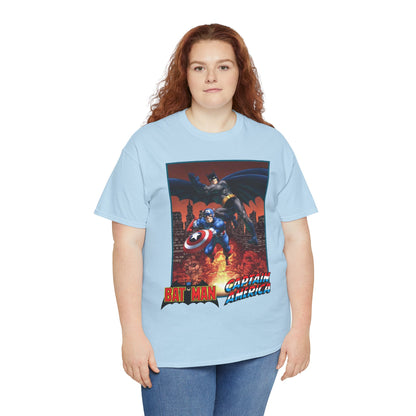 Batman & Captain America T-Shirt - John Byrne Art - Joker & Red Skull - Marvel & DC Comics Crossover Art