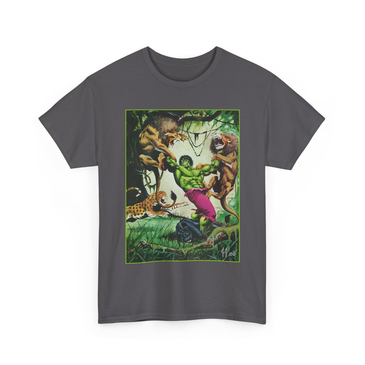 Incredible Hulk T-Shirt - Joe Jusko Art - Hulk Fighting Lions and Tigers (But No Bears, Oh My!) - Marvel Comics
