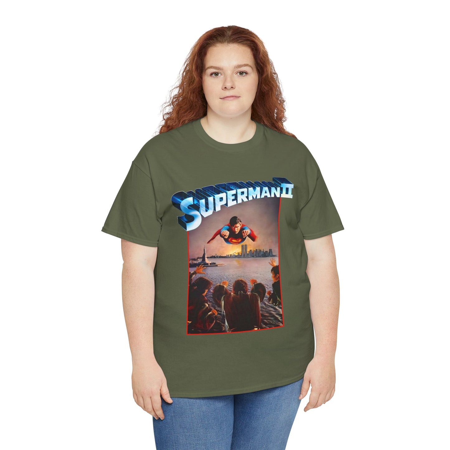 Superman II T-Shirt - Christopher Reeve, Terence Stamp, Sarah Douglas - Vs General Zod, Ursa, Non - Phantom Zone Villains - 1980 Movie Poster - DC Comics