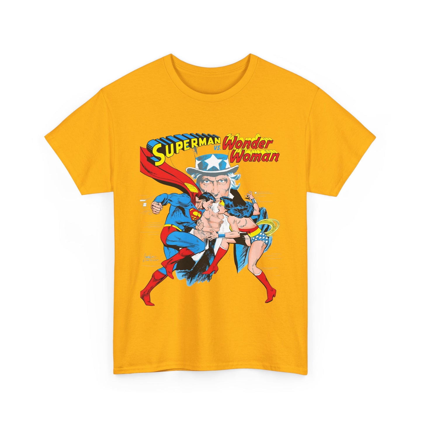 Superman Vs Wonder Woman T-Shirt - José Luis García-López Art - Popular 1970s Tabloid Story - DC Comics