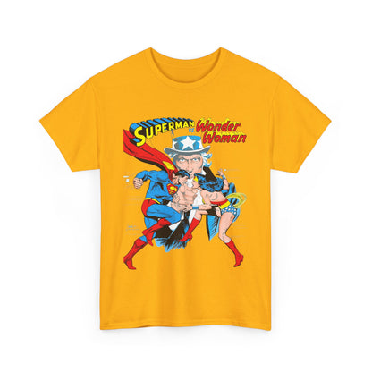 Superman Vs Wonder Woman T-Shirt - José Luis García-López Art - Popular 1970s Tabloid Story - DC Comics