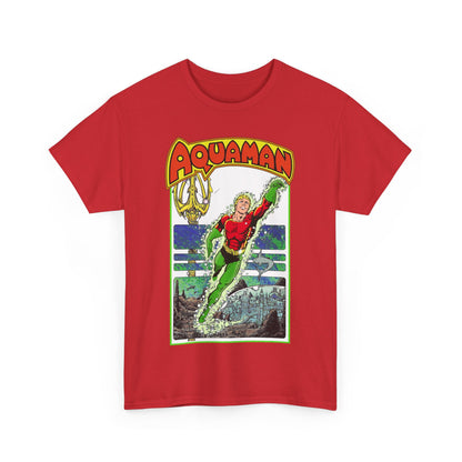 Aquaman T-Shirt - George Perez Art -Justice League 1980s Postcard Series - Arthur Curry - King of Atlantis - JLA - DC Comics