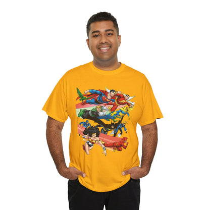 DC Legends T-Shirt - John Byrne Art - Superman, Dr Fate, Blue Beetle, Wonder Woman, Black Canary, Guy Gardner - DC Comics