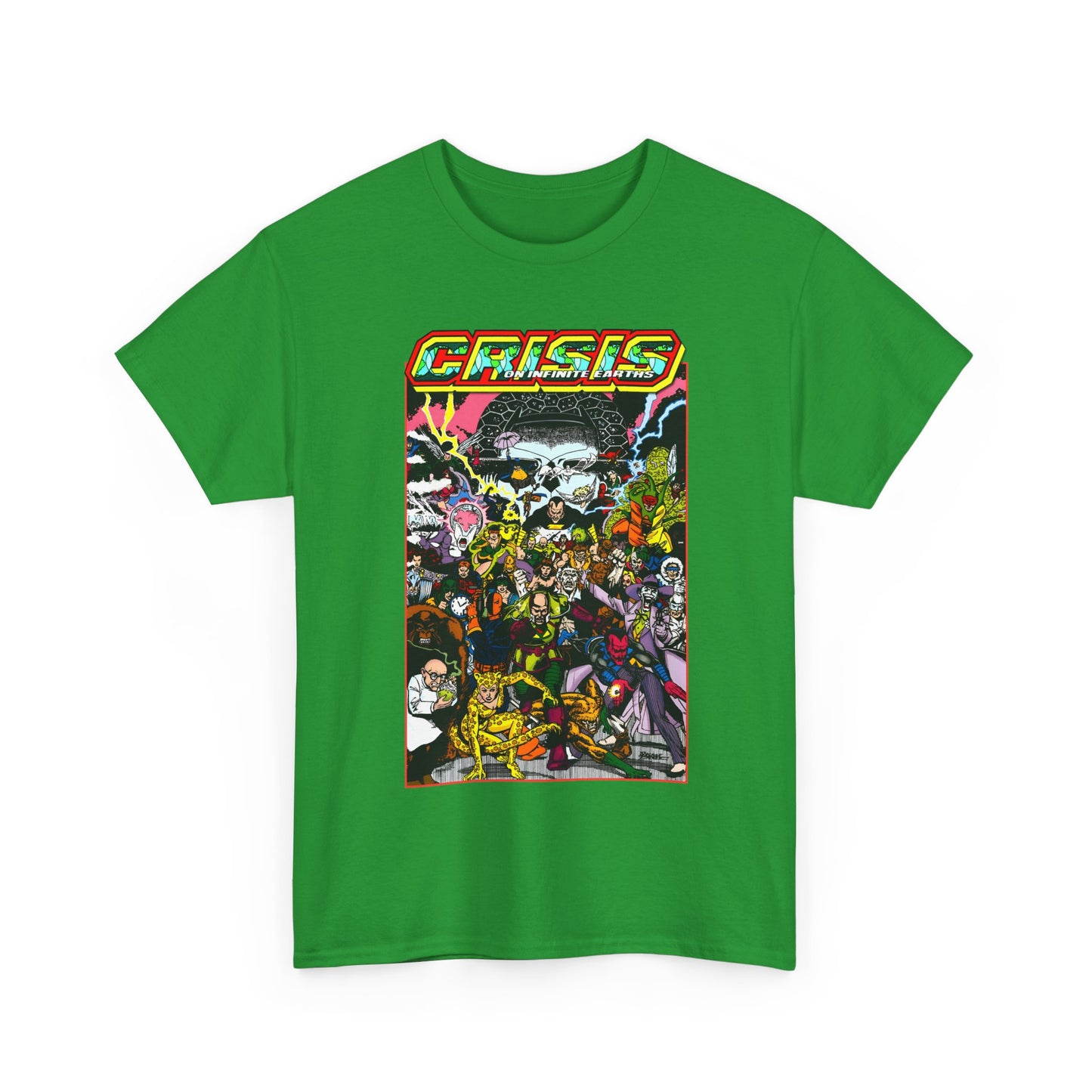 Crisis on Infinite Earths T-Shirt - DC Comics - George Perez Art - Joker, Lex Luthor, Cheetah, Solomon Grundy, Black Adam, Deathstroke, Validus - #9 Cover - DC Comics