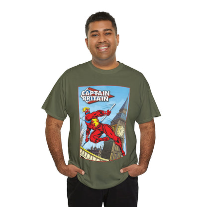 Captain Britain T-Shirt - Ron Wilson Art - Brian Braddock - Marvel UK Series - Chris Claremont Stories - Marvel Comics