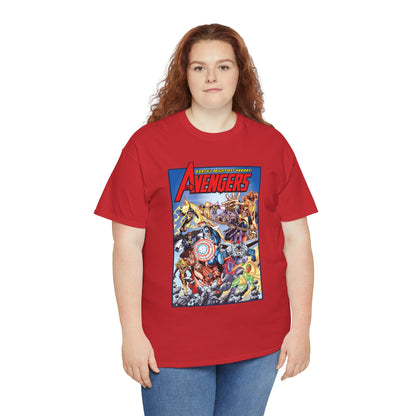 Avengers & Thunderbolts T-Shirt - George Perez Art - Captain America, Iron Man, Wonder Man, Scarlet Witch, Hawkeye, Citizen V, MACH-1, Techno, Atlas, Songbird - Marvel Comics