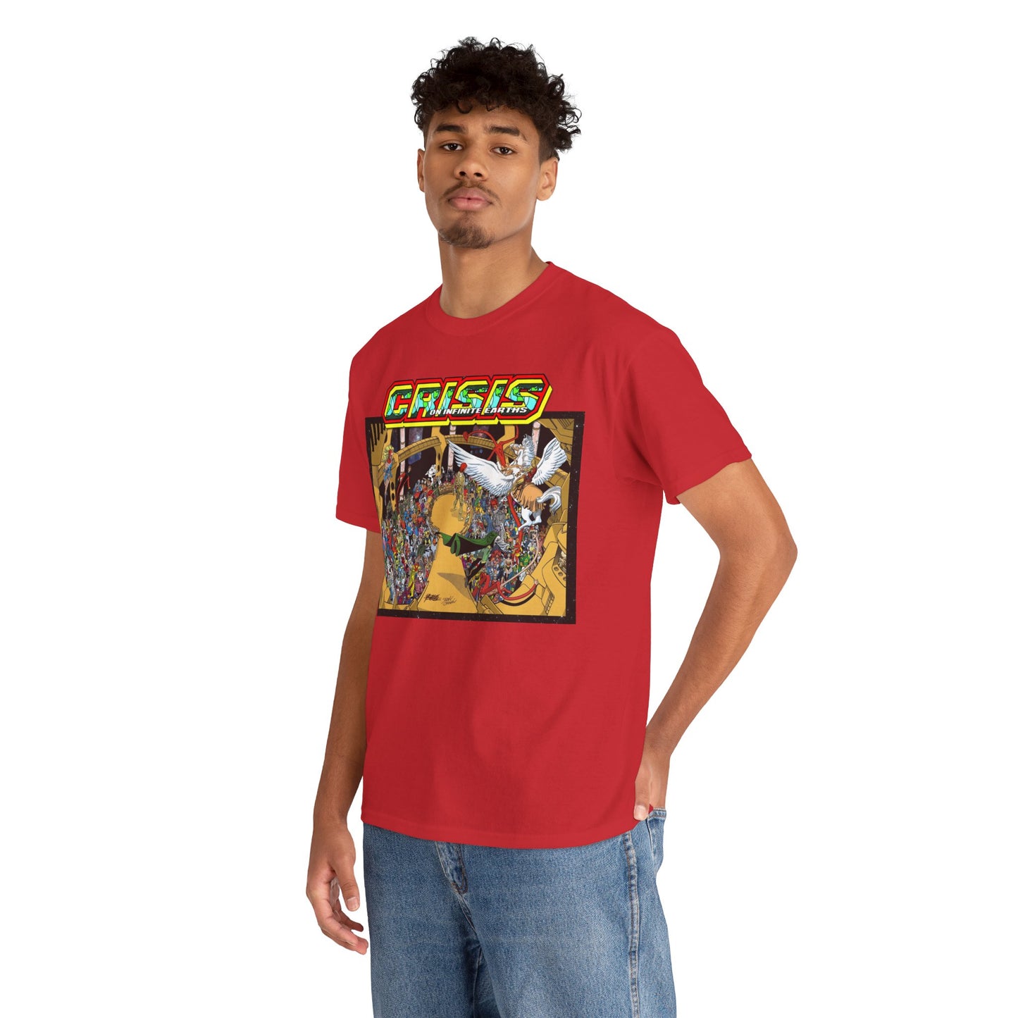 Crisis on Infinite Earths T-Shirt - George Perez & Jerry Ordway Art - The Monitor's Satellite - DC Comics
