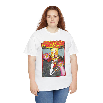 Firestorm the Nuclear Man T-Shirt - George Perez JLA Postcard Art 1980s - DC Comics - Justice League of America Member