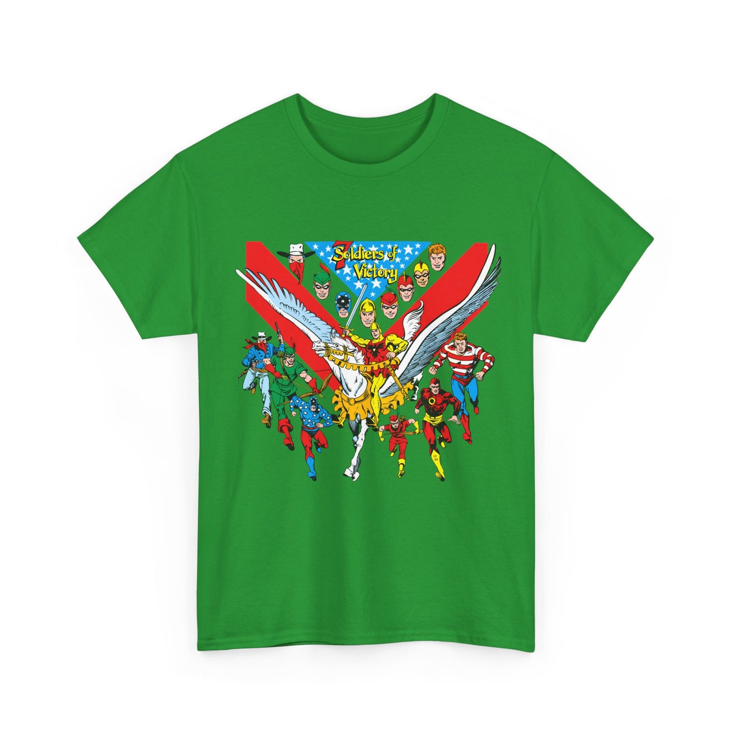 7 Soldiers of Victory T-Shirt - Speedy, Vigilante, Green Arrow, Stripesy, Crimson Avenger, Star-Spangled Kid - Golden Age Heroes of the DC Universe