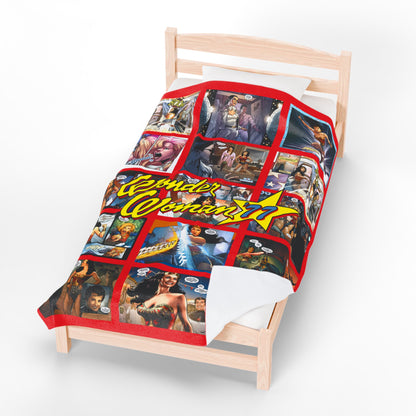 Wonder Woman '77 Velveteen Plush Blanket 60x80" - Art from the Lynda Carter Comic Book Based on the Popular TV Show - Amazon Princess - DC Comics