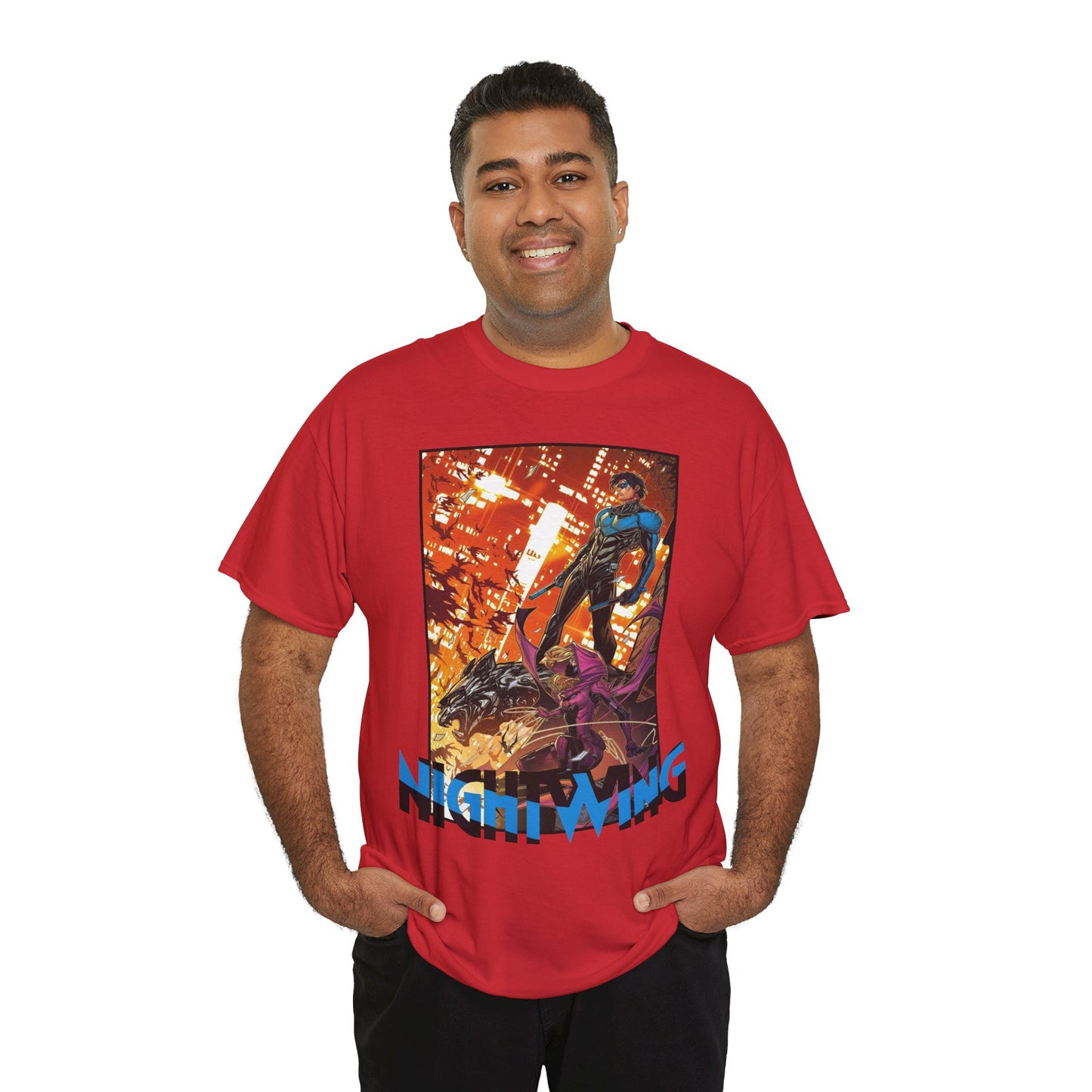 Nightwing & Spoiler T-Shirt - Jonboy Meyers Art - Gotham City & Bludhaven - DC Comics