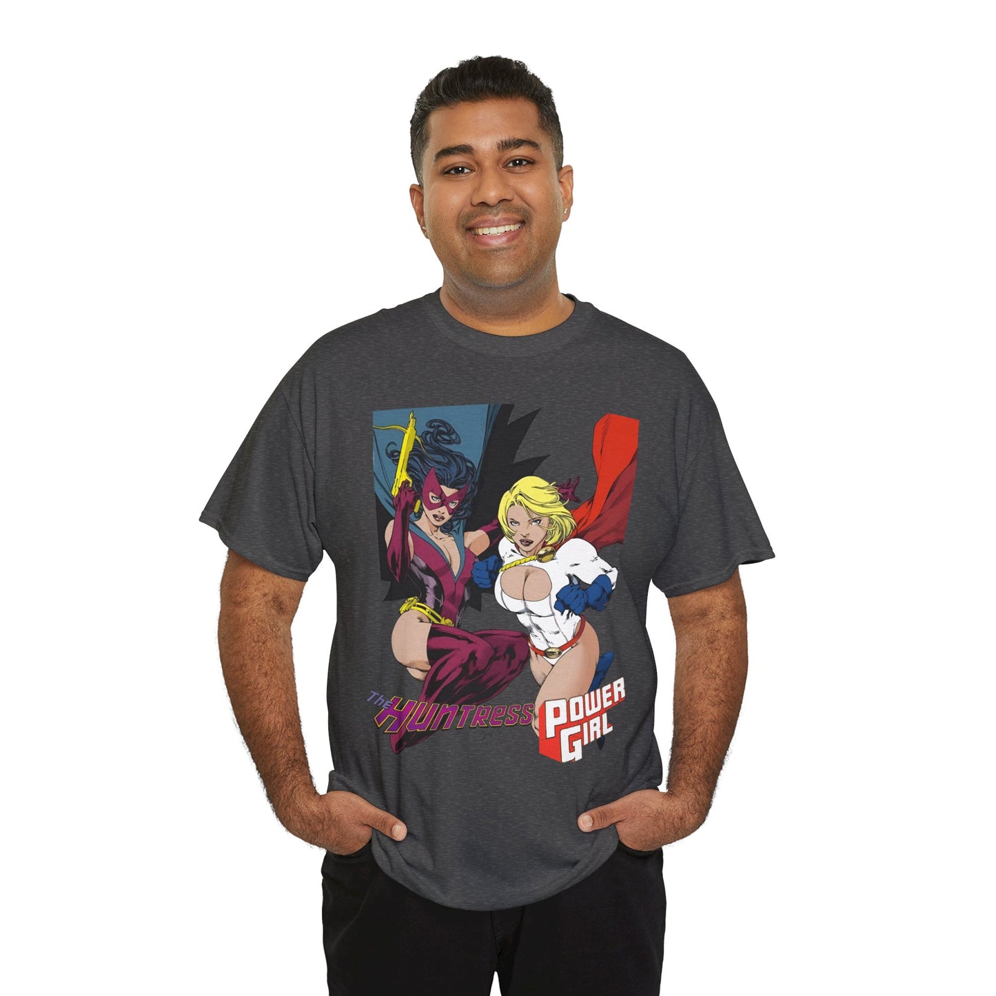 Huntress & Power Girl T-Shirt - Ed Benes Art - Justice Society, JSA, Earth 2 - DC Comics Bronze Age, Pre-Crisis Heroes
