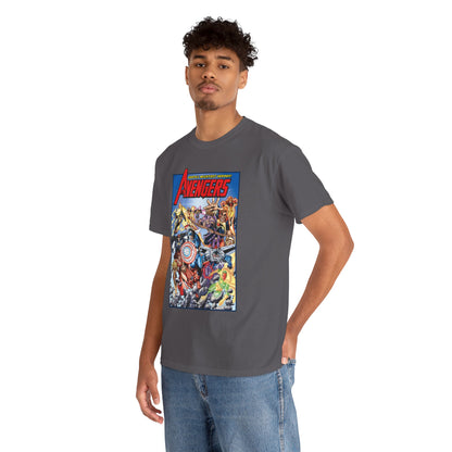 Avengers & Thunderbolts T-Shirt - George Perez Art - Captain America, Iron Man, Wonder Man, Scarlet Witch, Hawkeye, Citizen V, MACH-1, Techno, Atlas, Songbird - Marvel Comics